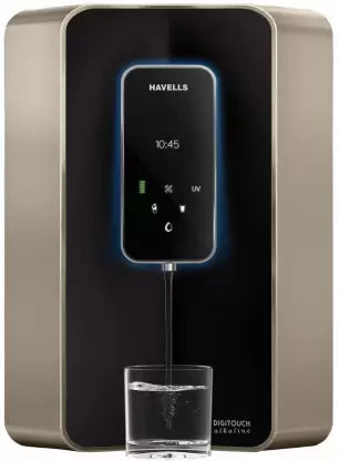 HAVELLS Digitouch Alkaline 6 L RO + UV + UF + TDS Water Purifier 8 Stages, Smart touch dispensing, Double UV Purification and Patented Alkaline water technology (Black) HAVELLS Digitouch Alkaline 6 L RO + UV + UF + TDS Water Purifier 8 Stages, Smart touch dispensing, Double UV Purification and Patented Alkaline water technology (Black)